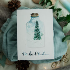 Weihnachtspostkarte „HO HO HO“
