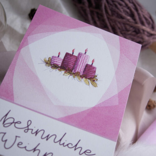 Weihnachtspostkarte "Besinnliche Weihnacht" von Frau Feierlich