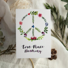 Weihnachts-Postkarte „Love Peace Harmony“