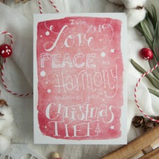 Weihnachtspostkarte „Love Peace Harmony“