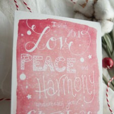 Weihnachtspostkarte „Love Peace Harmony“