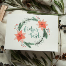 Weihnachtspostkarte „Frohes Fest“ – Klappkarte