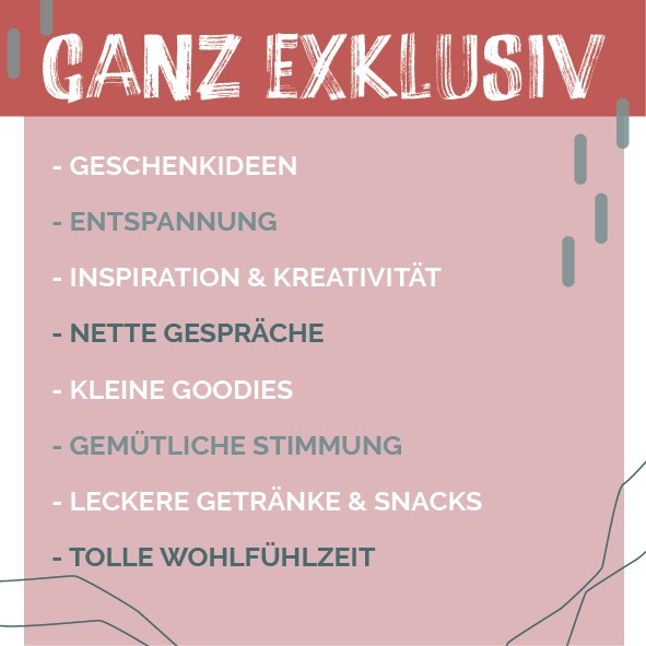 Kreativ- & Wohlfühlmesse im Malzeit! Studio mit Frau Feierlich